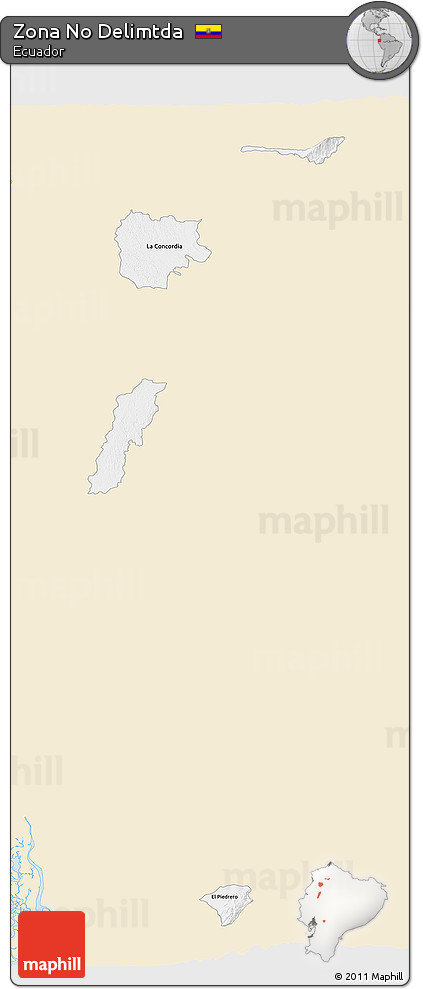 Classic Style 3D Map of Zona No Delimtda, single color outside
