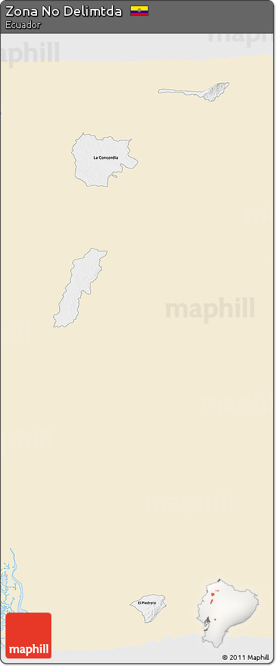 Classic Style 3D Map of Zona No Delimtda, single color outside