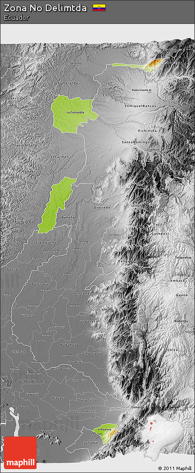 Physical 3D Map of Zona No Delimtda, desaturated