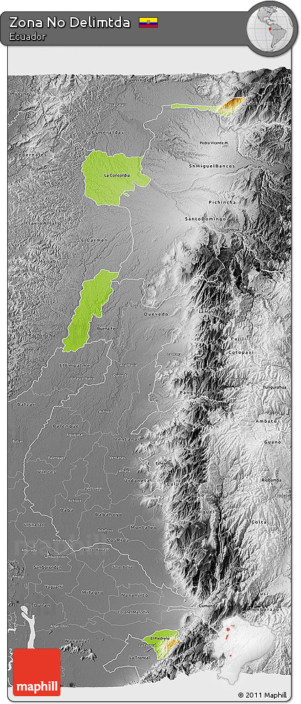 Physical 3D Map of Zona No Delimtda, desaturated