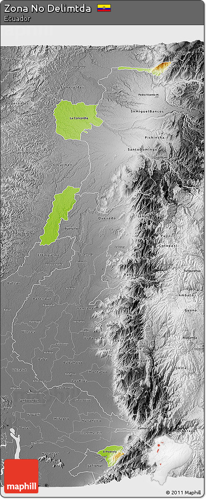 Physical 3D Map of Zona No Delimtda, desaturated