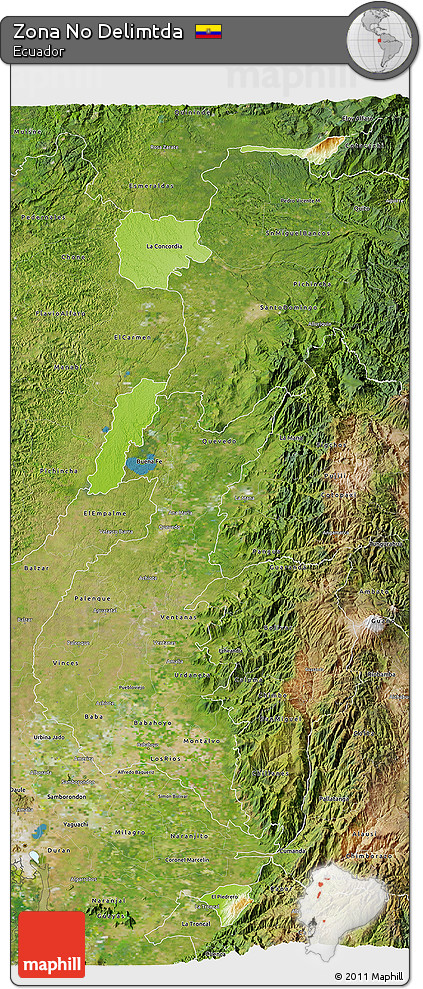 Physical 3D Map of Zona No Delimtda, satellite outside