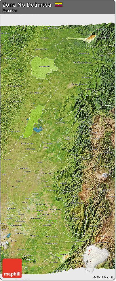 Physical 3D Map of Zona No Delimtda, satellite outside