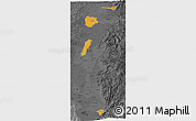 Political 3D Map of Zona No Delimtda, darken, desaturated