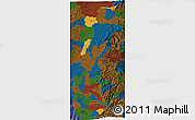 Political 3D Map of Zona No Delimtda, darken