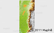Political 3D Map of Zona No Delimtda, physical outside