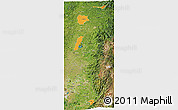 Political 3D Map of Zona No Delimtda, satellite outside