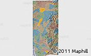Political 3D Map of Zona No Delimtda, semi-desaturated