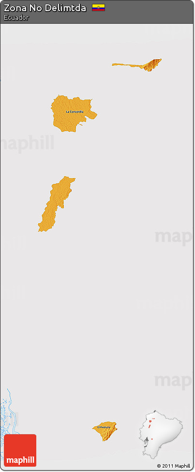 Political 3D Map of Zona No Delimtda, single color outside
