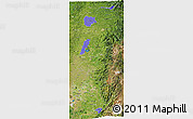 Political Shades 3D Map of Zona No Delimtda, satellite outside