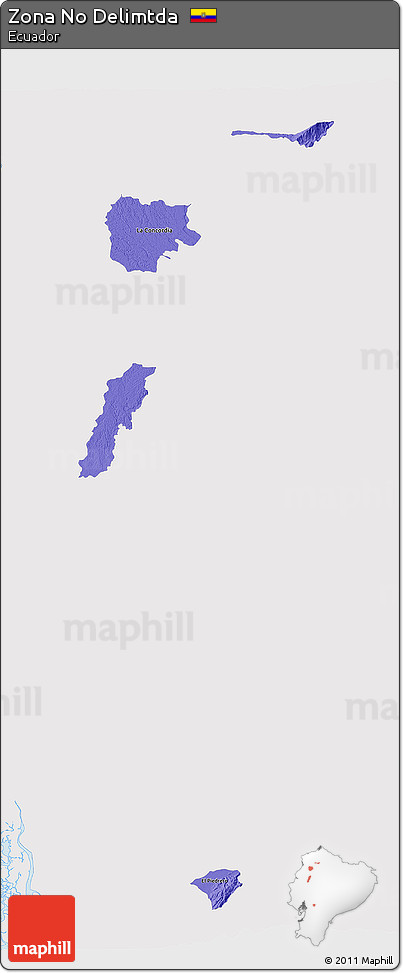 Political Shades 3D Map of Zona No Delimtda, single color outside