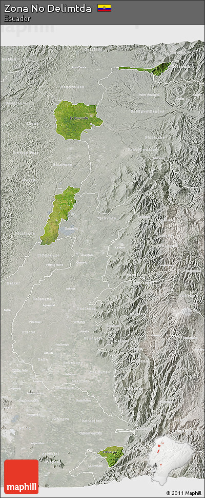 Satellite 3D Map of Zona No Delimtda, lighten, semi-desaturated