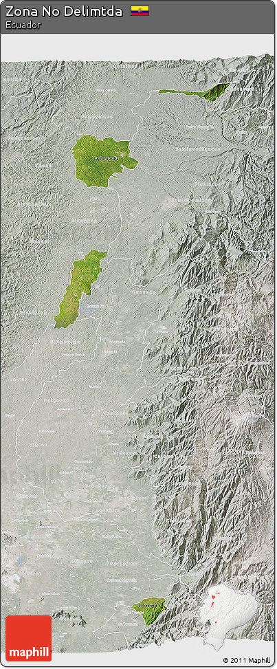 Satellite 3D Map of Zona No Delimtda, lighten, semi-desaturated