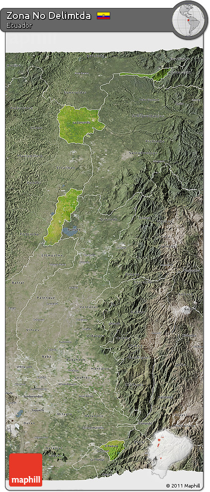 Satellite 3D Map of Zona No Delimtda, semi-desaturated
