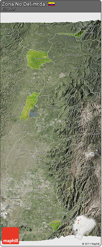 Satellite 3D Map of Zona No Delimtda, semi-desaturated