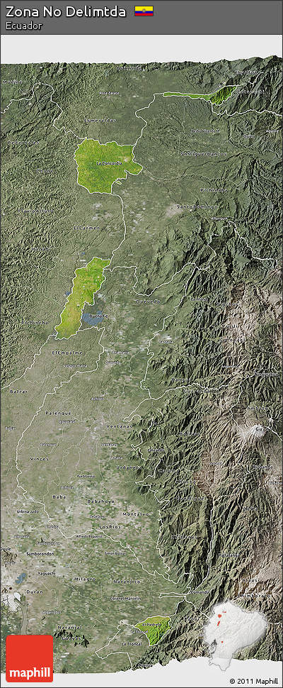 Satellite 3D Map of Zona No Delimtda, semi-desaturated