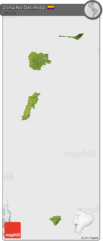 Satellite 3D Map of Zona No Delimtda, single color outside