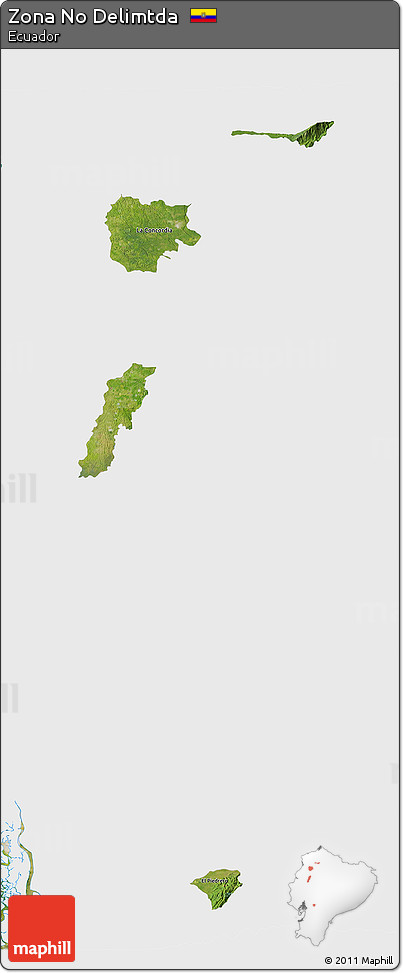 Satellite 3D Map of Zona No Delimtda, single color outside