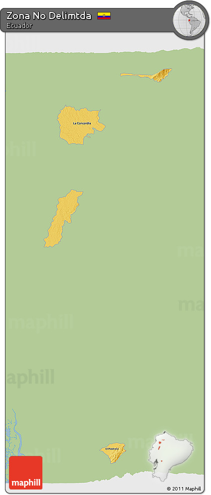 Savanna Style 3D Map of Zona No Delimtda, single color outside