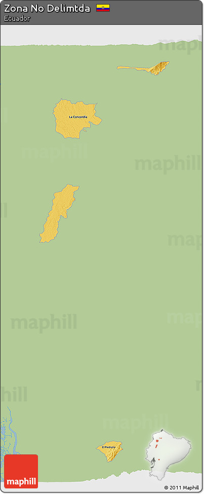 Savanna Style 3D Map of Zona No Delimtda, single color outside