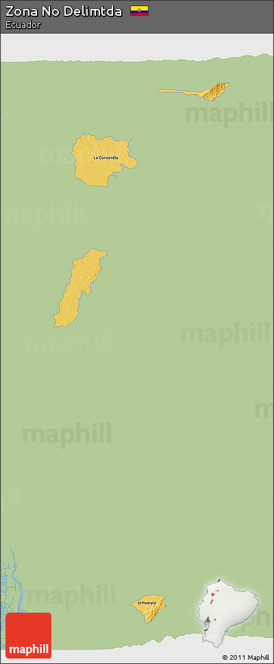 Savanna Style 3D Map of Zona No Delimtda, single color outside