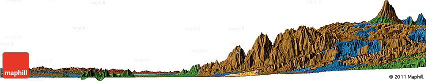Political Horizon Map of Zona No Delimtda, darken