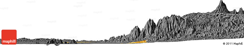 Political Horizon Map of Zona No Delimtda, darken, desaturated