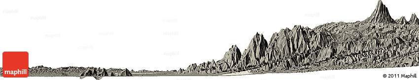 Shaded Relief Horizon Map of Zona No Delimtda, darken