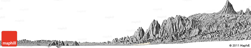Shaded Relief Horizon Map of Zona No Delimtda, darken, desaturated