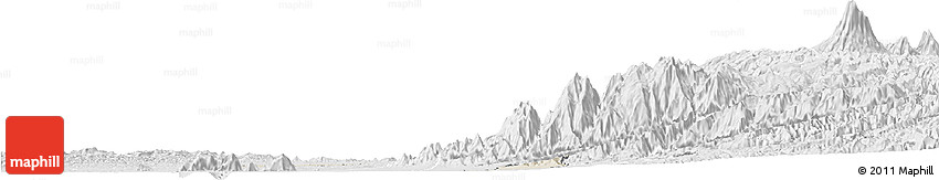 Shaded Relief Horizon Map of Zona No Delimtda, lighten, desaturated