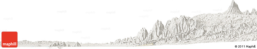 Shaded Relief Horizon Map of Zona No Delimtda, lighten
