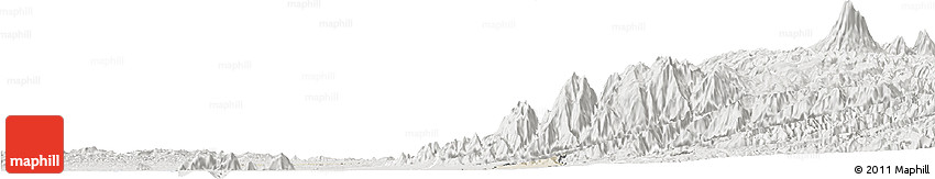 Shaded Relief Horizon Map of Zona No Delimtda, lighten, semi-desaturated