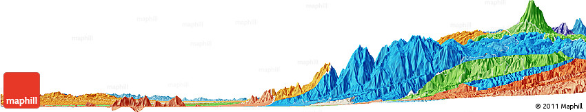Shaded Relief Horizon Map of Zona No Delimtda, political shades outside