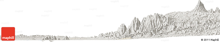 Shaded Relief Horizon Map of Zona No Delimtda, semi-desaturated