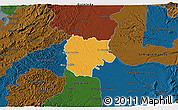 Political 3D Map of La Concordia, darken