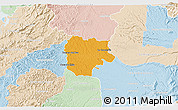 Political 3D Map of La Concordia, lighten