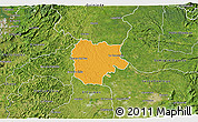 Political 3D Map of La Concordia, satellite outside