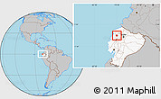 Gray Location Map of La Concordia, highlighted country, highlighted parent region