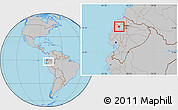Gray Location Map of La Concordia, highlighted parent region, within the entire country
