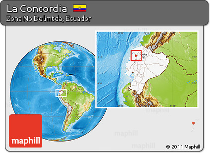 Physical Location Map of La Concordia, highlighted country, highlighted parent region, within the entire country