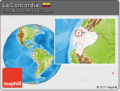 Physical Location Map of La Concordia, highlighted country, highlighted parent region, within the entire country