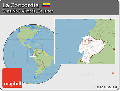 Savanna Style Location Map of La Concordia, highlighted country