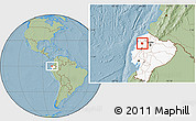 Savanna Style Location Map of La Concordia, highlighted country, highlighted parent region, hill shading