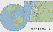 Savanna Style Location Map of La Concordia, highlighted parent region, within the entire country, hill shading