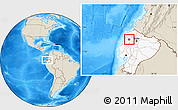 Shaded Relief Location Map of La Concordia, highlighted country