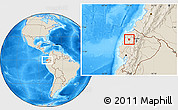 Shaded Relief Location Map of La Concordia, highlighted parent region