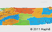 Physical Panoramic Map of La Concordia, political outside