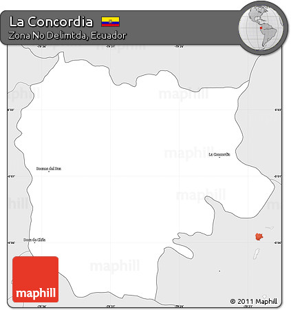 Silver Style Simple Map of La Concordia