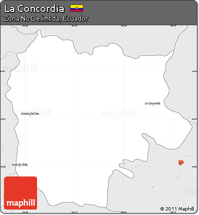 Silver Style Simple Map of La Concordia