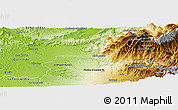 Physical Panoramic Map of Las Golondrinas